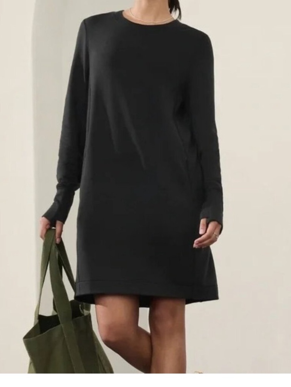 NEW ATHLETA COZY KARMA BACK ZIP DRESS IN BLACK SIZE SMALL